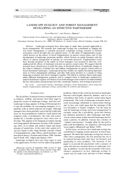 Landscape Ecology and Forest Management - ERA