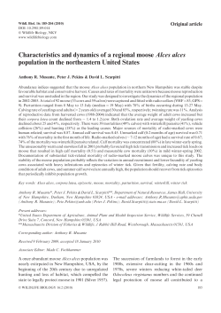 Characteristics and dynamics of a regional moose Alces