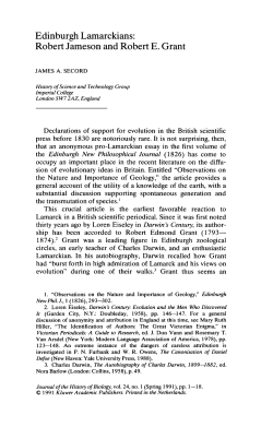 Edinburgh Lamarckians: Robert Jameson and Robert E. Grant