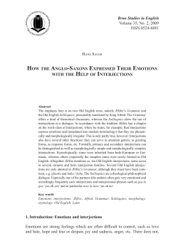 how the anglo-saxons expressed their emotions with the help of