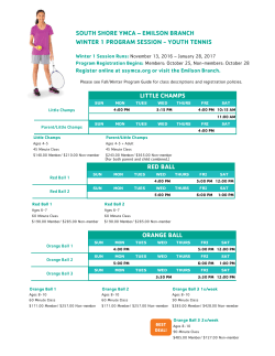 LITTLE CHAMPS RED BALL SOUTH SHORE YMCA – EMILSON