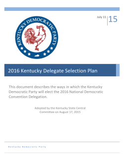 2016 Kentucky Delegate Selection Plan