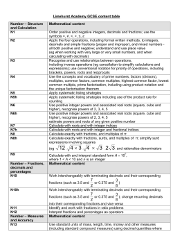 34 × = 3 4 × - Limehurst Academy