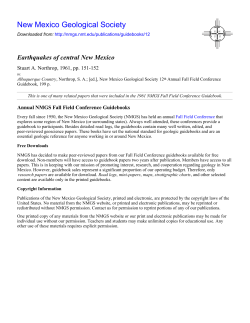 Earthquakes of Central New Mexico
