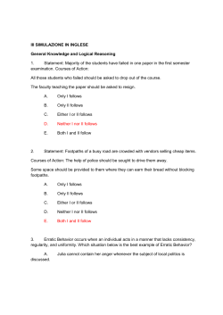 III SIMULAZIONE IN INGLESE General Knowledge and Logical