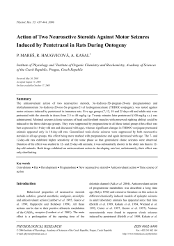 Action of Two Neuroactive Steroids Against Motor