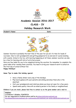 Academic Session 2016-2017 CLASS &ndash; IV Holiday Research Work