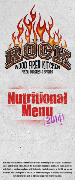 Nutritional value estimates based on the information provided by