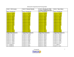 Advanced Composition ELA Pacing Guide Created by Unit 1: Life