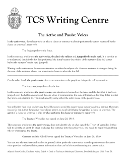 The active and the passive voices