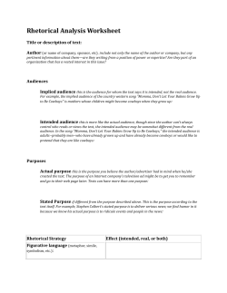 Rhetorical Analysis Worksheet