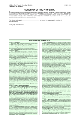 Seller`s Disclosure Statement - Minnesota State Bar Association
