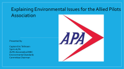 Explaining Environmental Issues for the Allied Pilots Association