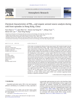 Chemical characteristics of PM2.5 and organic aerosol source