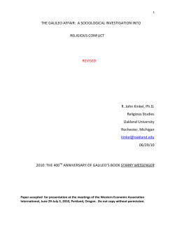 THE GALILEO AFFAIR: A SOCIOLOGICAL