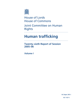 Human trafficking - Publications.parliament.uk