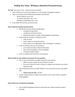 Finding Your Voice: Writing an Awesome Persuasive Essay