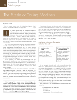 The Puzzle of Trailing Modifiers