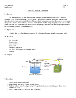 Mrs. Henretta 10/6/14 Lab Report 719 Isolating Copper by