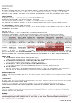 Terms and Conditions on Cake Ordering