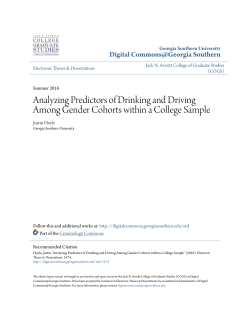 Analyzing Predictors of Drinking and Driving Among Gender