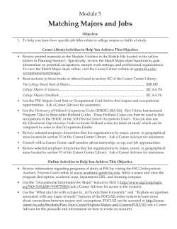 Matching Majors and Jobs - FSU Career Center