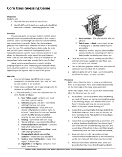 Corn Products Guessing Game