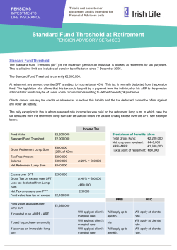 Standard Fund Threshold at Retirement