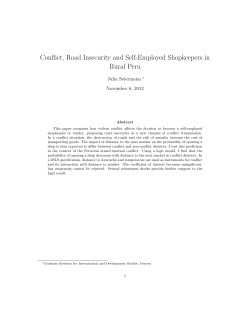 Conflict, Road Insecurity and Self-Employed Shopkeepers in Rural