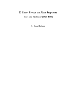 32 Short Pieces on Alan Stephens