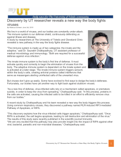 Discovery by UT researcher reveals a new way the body fights viruses