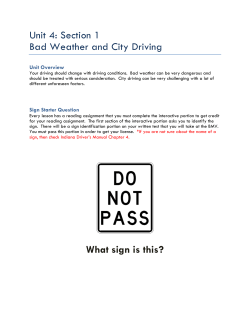 Unit 4: Section 1 Bad Weather and City Driving What sign is this?