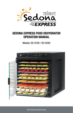 sedona express food dehydrator operation manual