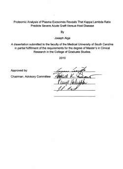 Proteomic Analysis of Plasma Exosomes Reveals That Kappa