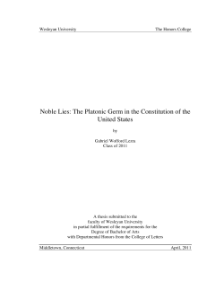 Noble Lies: The Platonic Germ in the Constitution of the