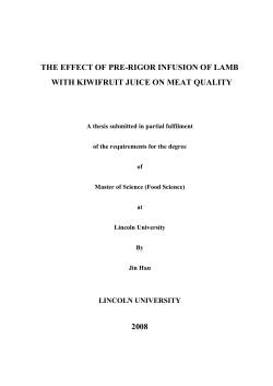 The Effect of Pre-rigor Infusion of Lamb with Kiwifruit Juice on Meat