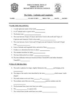The Globe &ndash; Latitudes and Longitudes