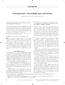 Poststroke pain &ndash; but multiple pain mechanisms