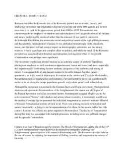 CHAPTER 21 ROMANTICISM Romanticism (also the Romantic era
