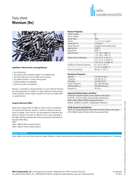 Data sheet Rhenium, PDF 101 KB
