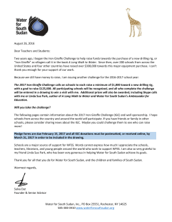 August 26, 2016 Dear Teachers and Students