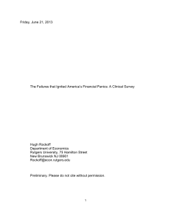 Friday, June 21, 2013 The Failures that Ignited America`s Financial