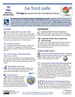 Be Food Safe - Choose MyPlate