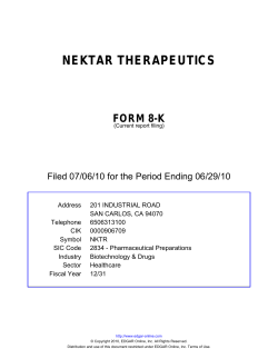 FORM 8-K - Nektar Therapeutics