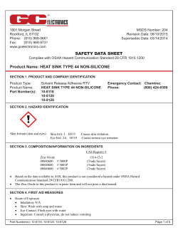 MATERIAL SAFETY DATA SHEET Product Name: HEAT SINK TYPE