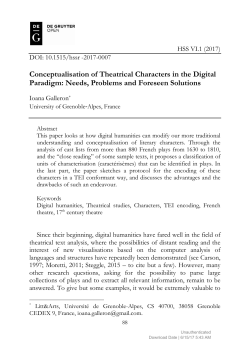 Conceptualisation of Theatrical Characters in the Digital Paradigm