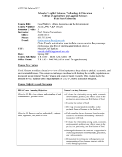 ASTE 2900 - USU Canvas