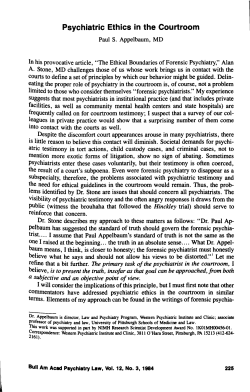 Psychiatric Ethics in the Courtroom