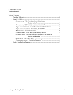 Teaching Portfolio, including sample syllabi and student feedback