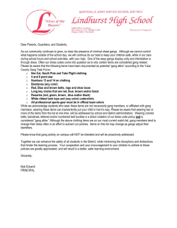 Gang Letter - Marysville Joint Unified School District